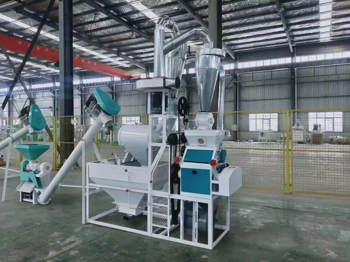 Double-unit 6F flour mill group installed at a working site